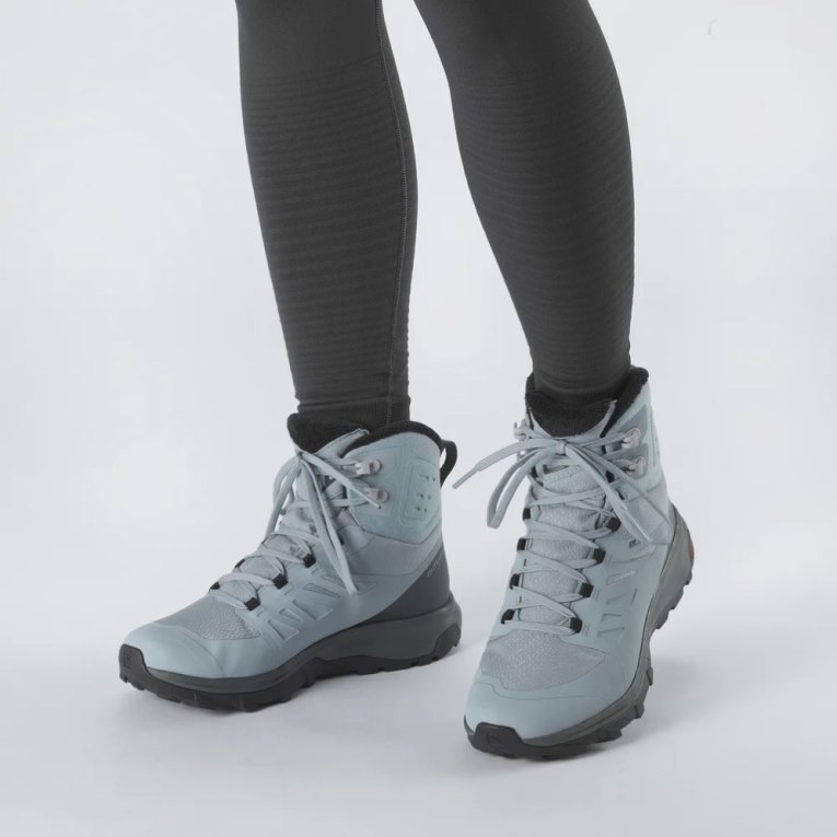 Light Blue Salomon Outblast Thinsulate Climasalomon Waterproof Women's Winter Boots | PH 57396W